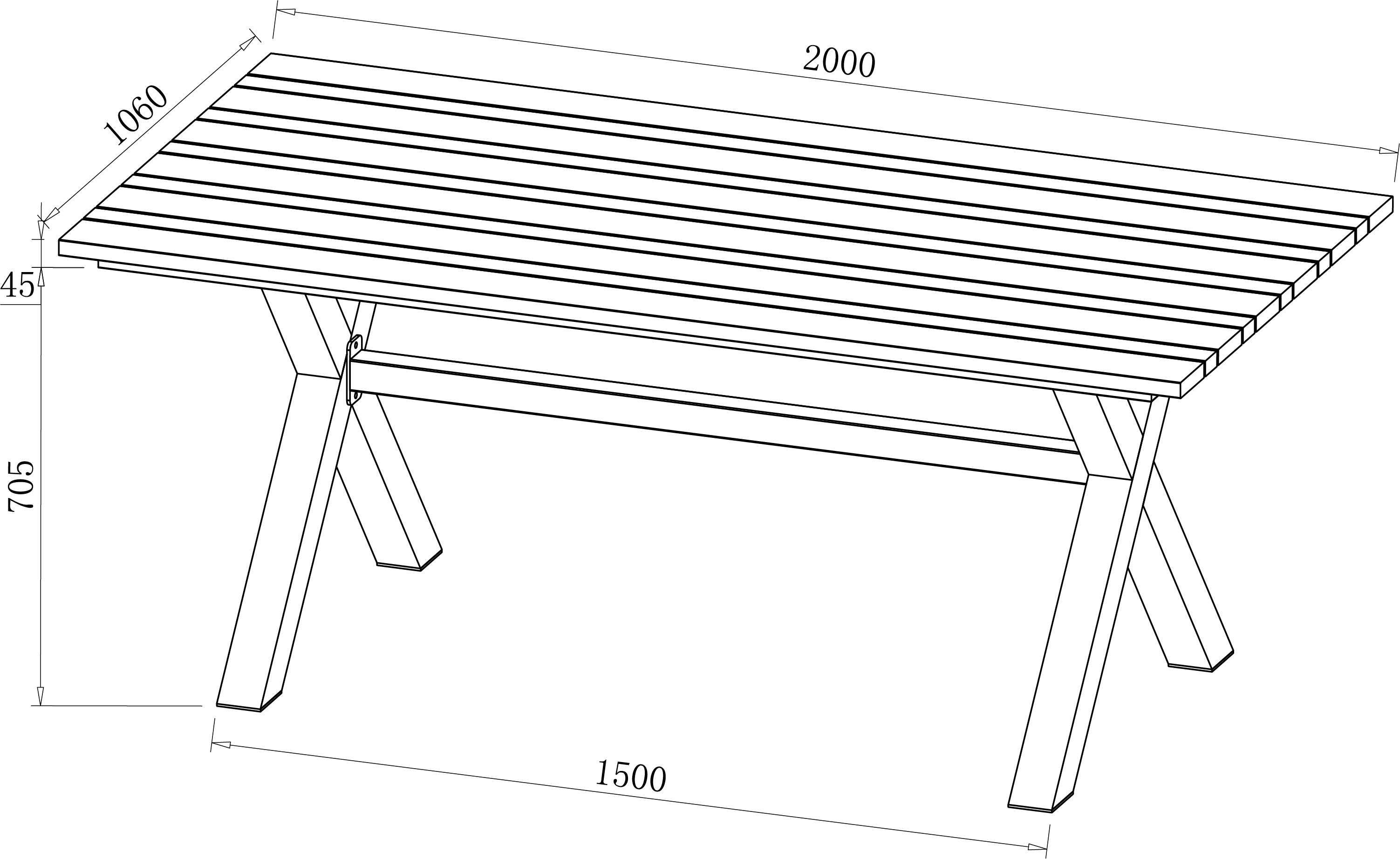 Arley 6 Seat Rectangular Dining Set dimensions